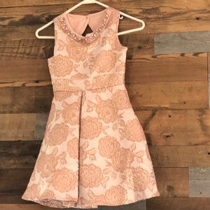 Girls Pink Floral Dress with full skirt